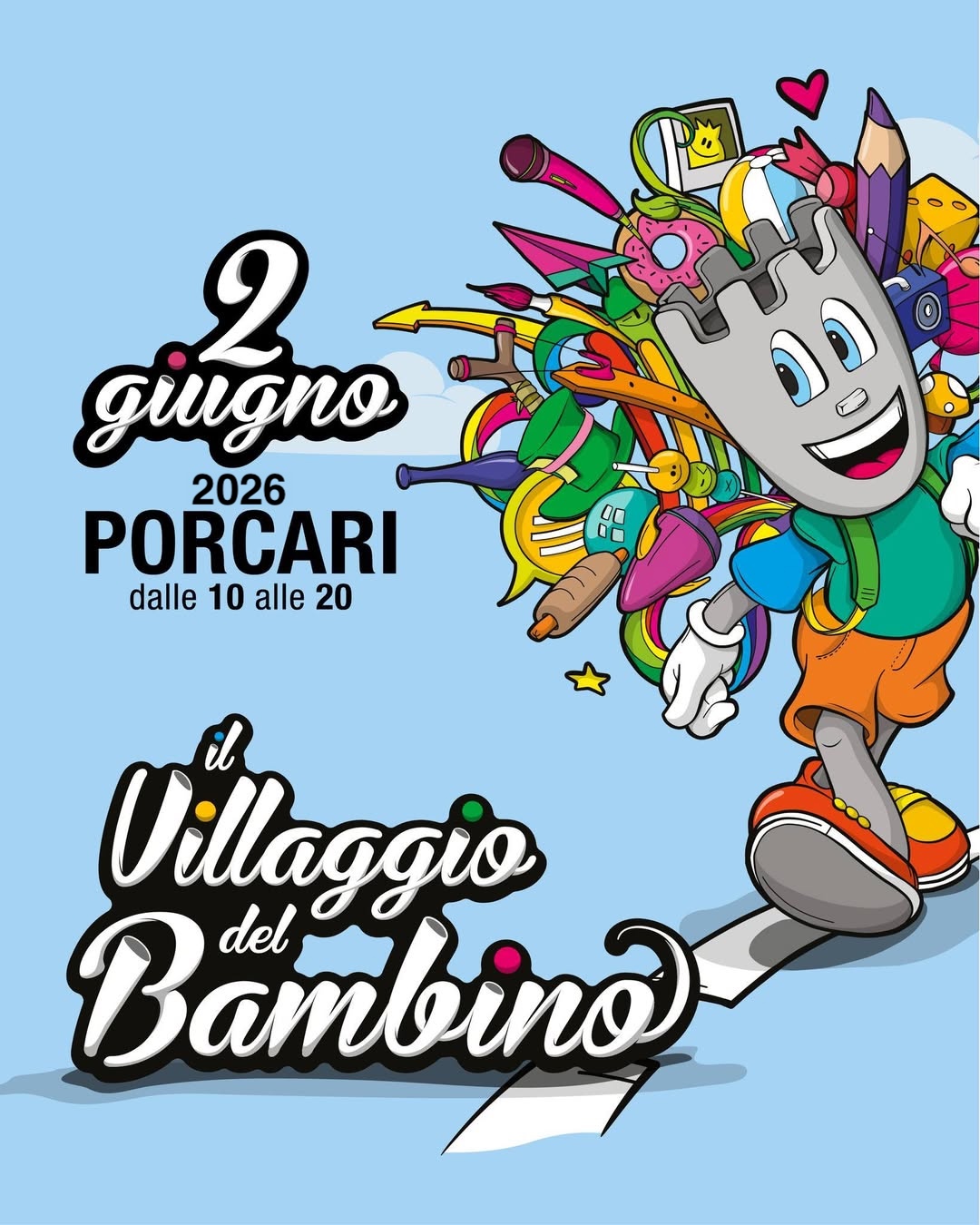Locandina dell'evento Il Villaggio del Bambino al Porcari, martedì 2 giugno 2026